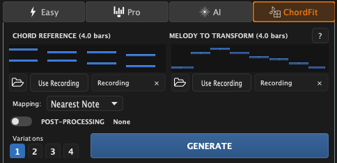 ChordFit - Bidirectional Transformations